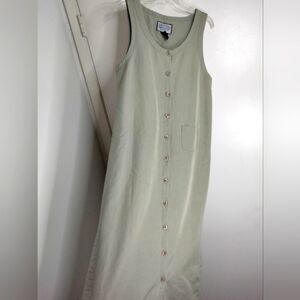 Directives (Size M) Vintage Button Down Sleeveless Chest Pocket Midi Dress